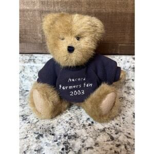 VINTAGE NWT Boyd’s Bears Head Bean Collection - Aurora Farmers Fair Bear 8”